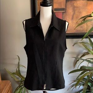 Black women’s zip up blouse/vest